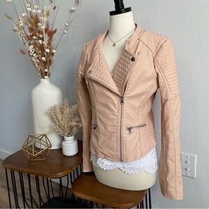 [Ci Sono] by Cavalini Soft Blush Faux Leather Jacket